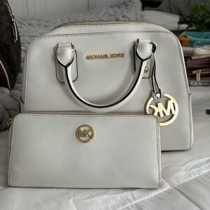 Michael by Michael Kors White Satchel with matching wallet